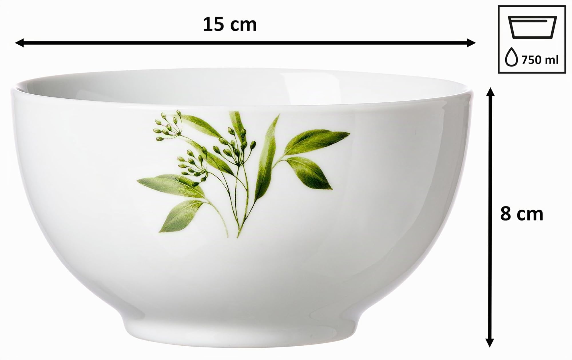 Ritzenhoff & Breker Müslischalen-Set Evora, 6-teilig, Porzellan, Weiß