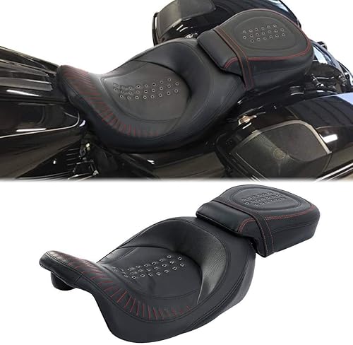 TCMT - Asiento doble de bajo perfil para conductor y pasajero de motocicleta
