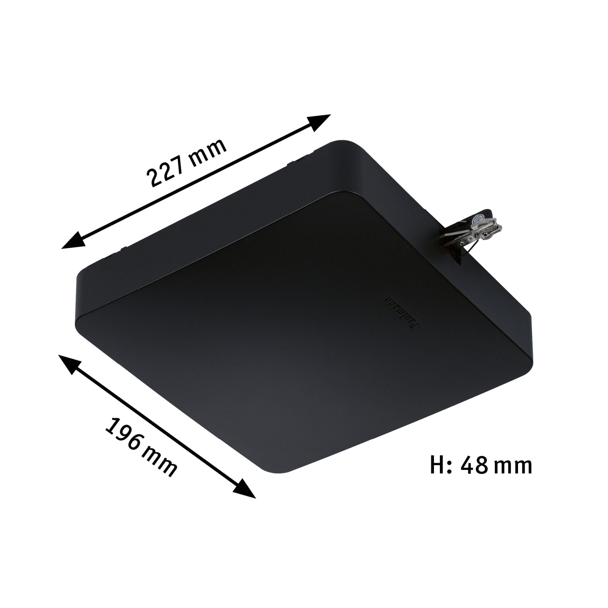Paulmann 96819 Smart Home Zigbee 3.0 URail middle feed 227x196mm max. 300W black matt rail system, M8 - Image 3