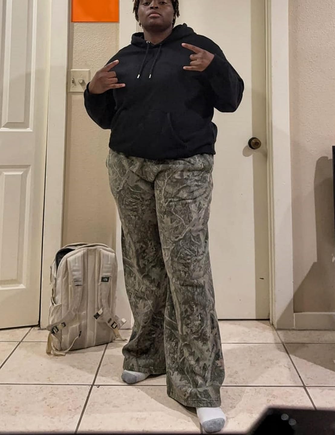 Mens Baggy Camo Pants Camouflage Sweatpants with Pockets,Camo Cargo Joggers for Gym Workout & Hiking - Image 4