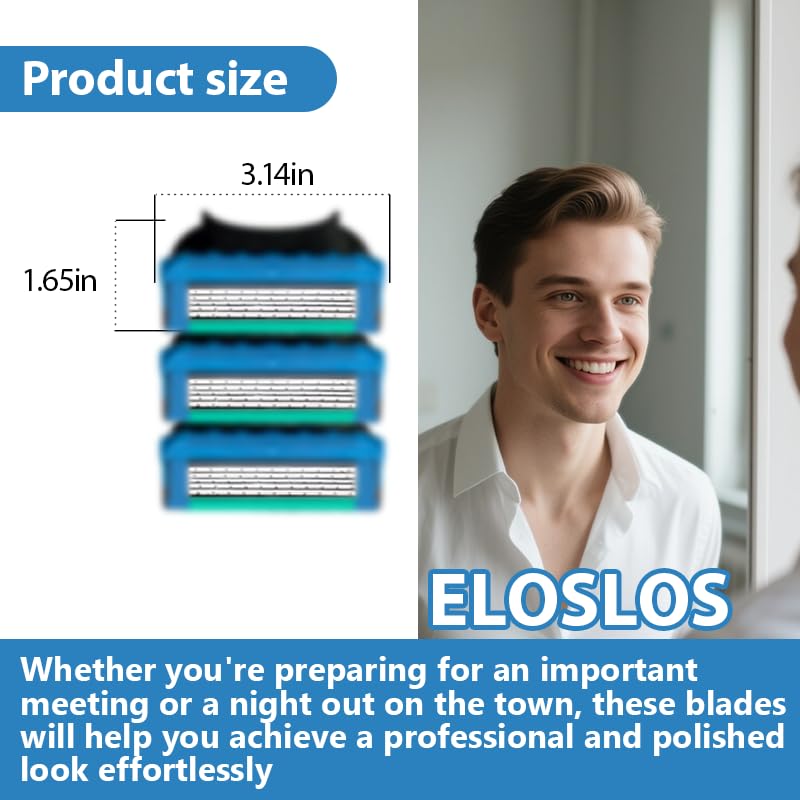 36 Blades Replacement Parts for GL-Fusion 5 Style Razors (Blue-Green), Wet Razors Men's Blades Value Packs