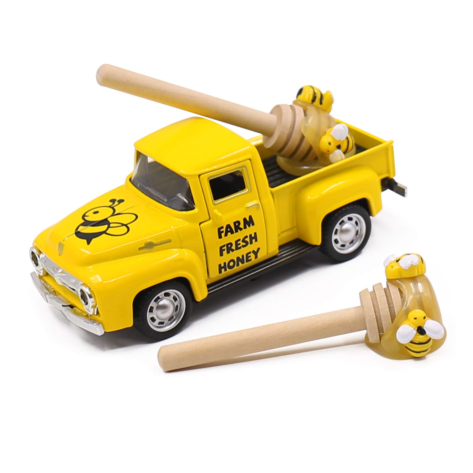 Huray Rayho Mini Farm Fresh Honey Yellow Truck Toy with Faux Honey