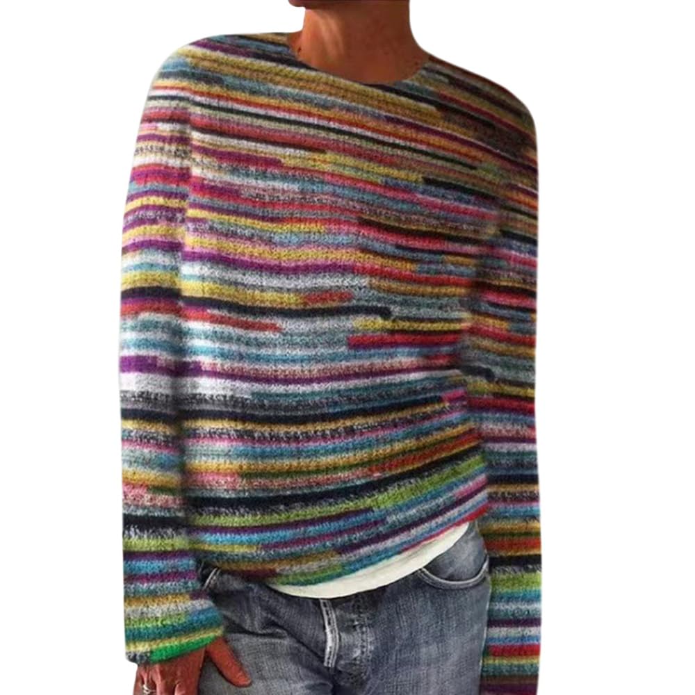 - Faie Isle Sweaters for Women Trendy Casual Fall Long Sleeve Vintage Plus Size Crew Neck Knitted Pullover Basic Tops