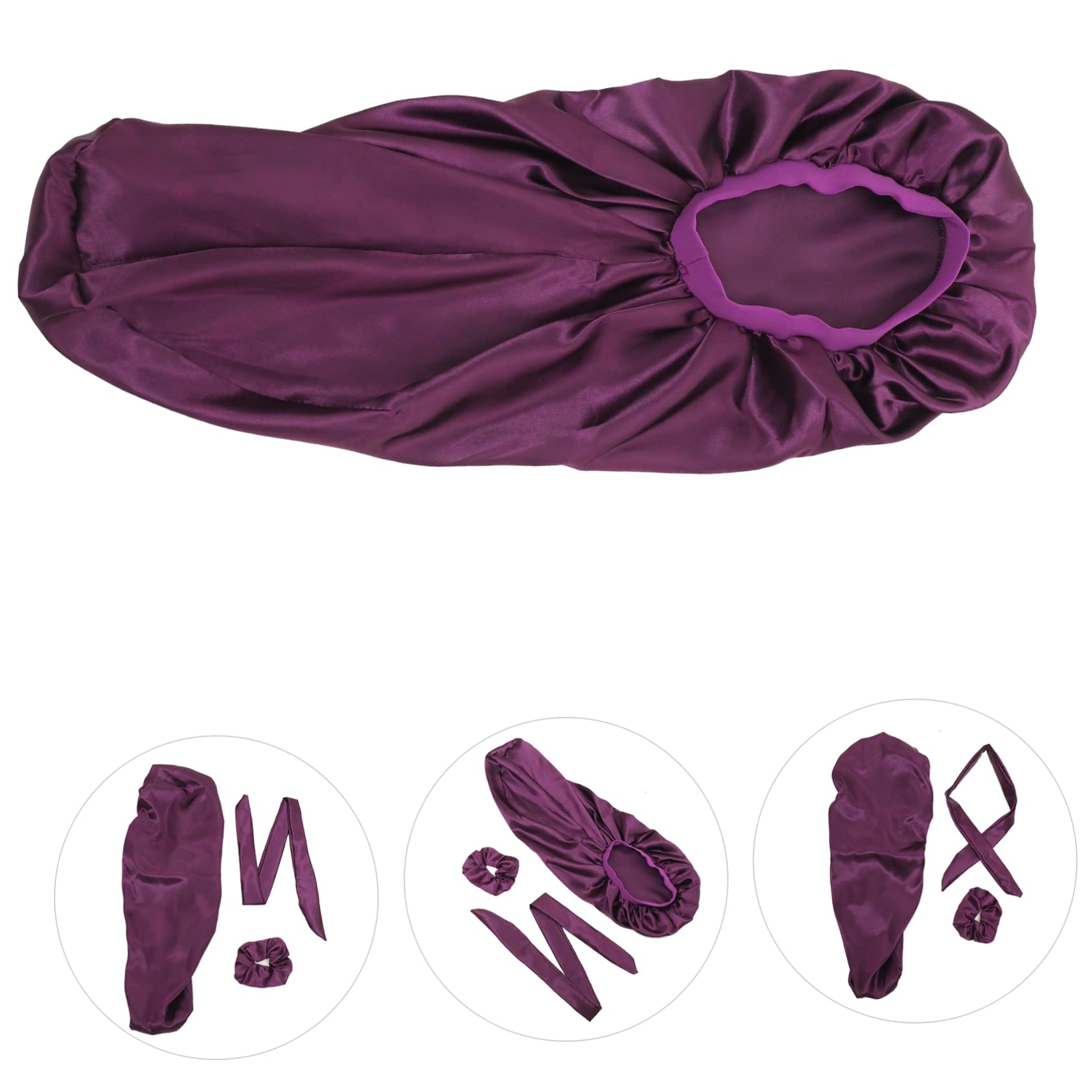 Beavorty 3 Set Di Cappelli Pratici Per Avvolgere I in Raso Per Donne Con E Ricci