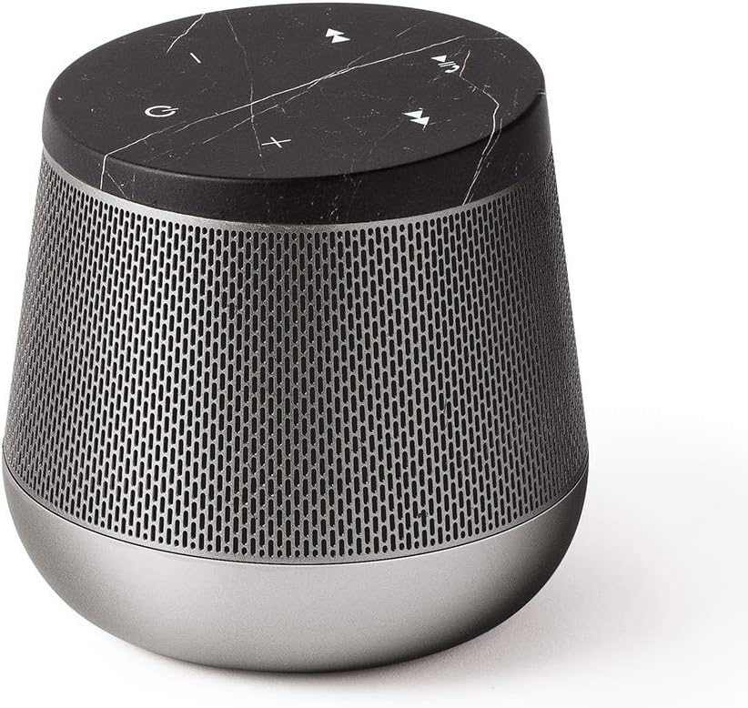 Lexon Miami Sound - Bluetooth Speaker, 5W, Bluetooth 4.0 + EDR, Hands Free Microphone, Touch Sensor Controls - Autonomy 7 Hours - Black Marble