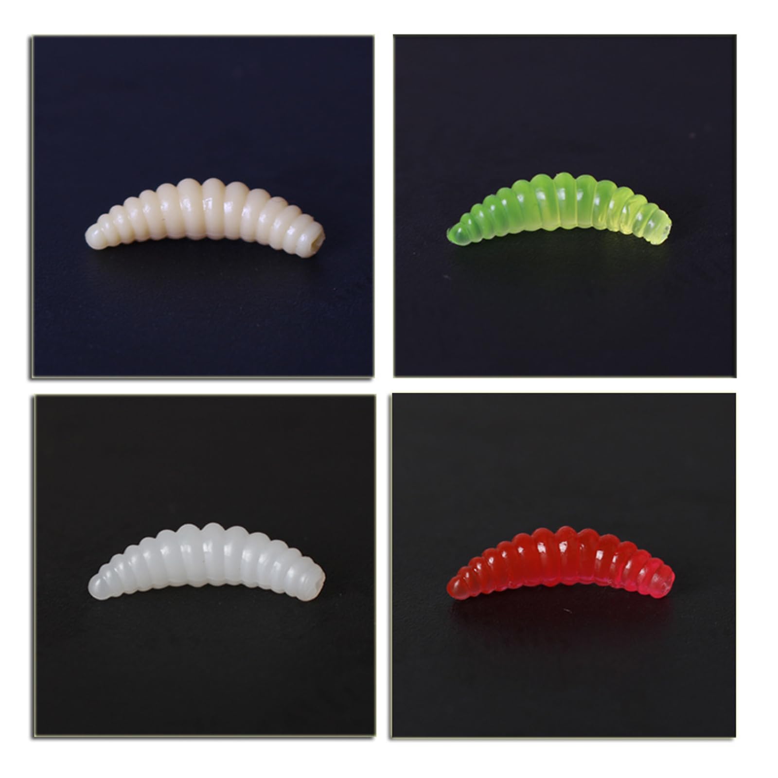 50 esche artificiali da pesca, esche morbide per vermi di pane, vermi e lombrichi