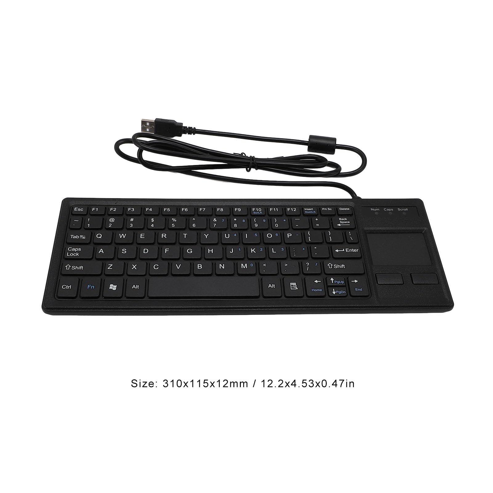 Jectse Tastiera Touch Cablata, Tastiera Industriale Integrata Resistente All'acqua con Touchpad per PC Laptop, Resistente Alla Polvere e All'acqua IP68, Plug and Play