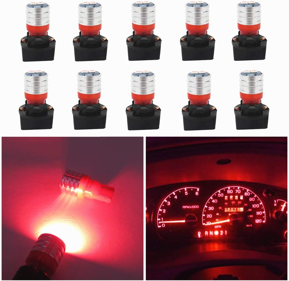 WLJH Red T10 194 Led Dash Light Bulbs Instrument Cluster Dashboard