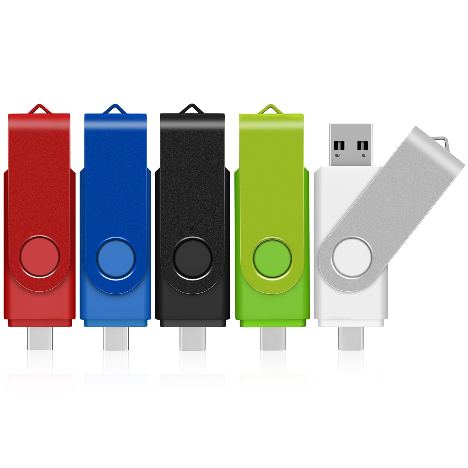 TEWENE USB C Stick 16GB 5er-Pack,USB Stick 2.0 für Phone und pad,Speicherstick für Handy 2 in 1(USB-C und USB-A),für Phone/Tablet/Android-Telefone und Computer.