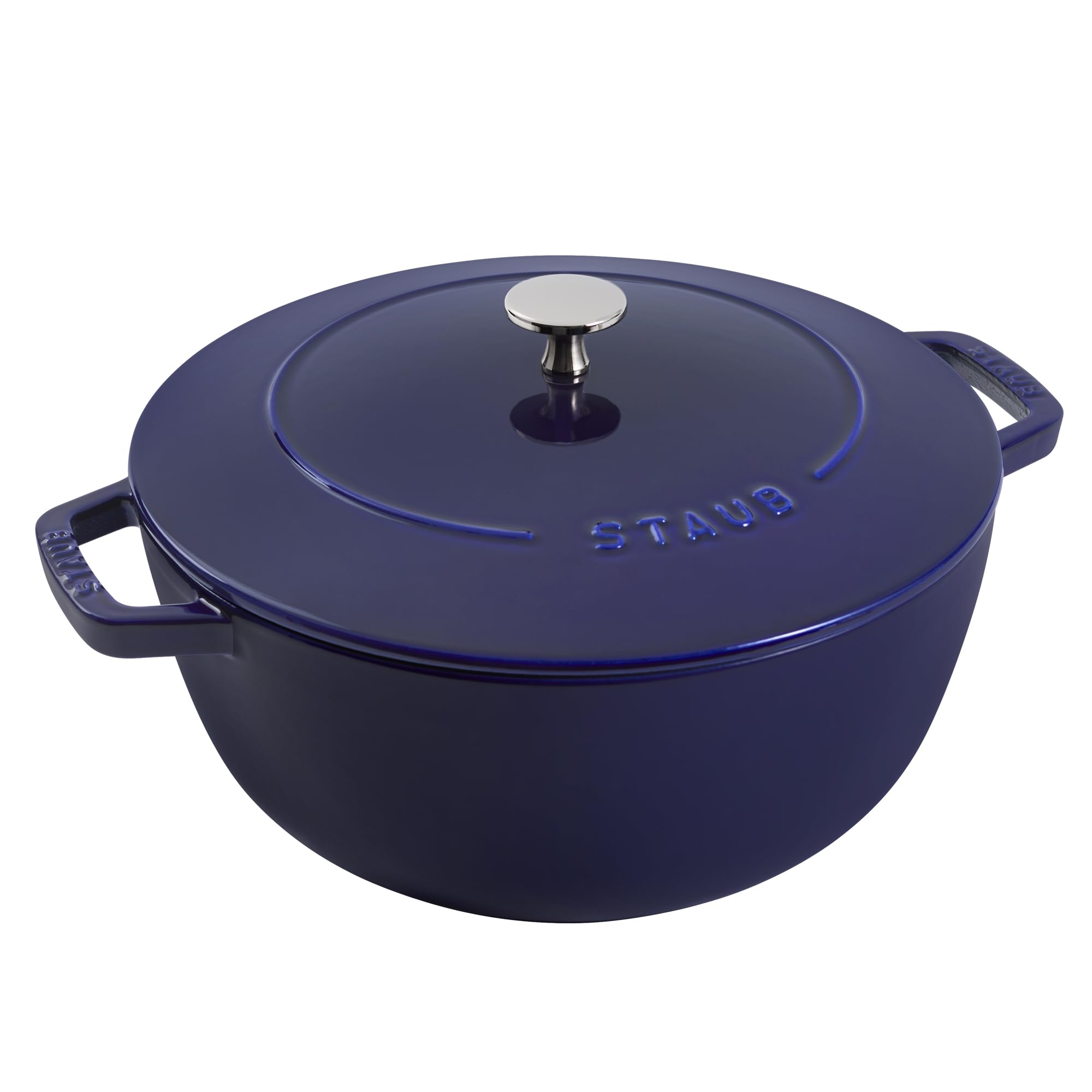 Staub Cast Iron Essential French Oven, Dutch Oven, 5-quart, serves 5-6, Made in France - Dark Blue