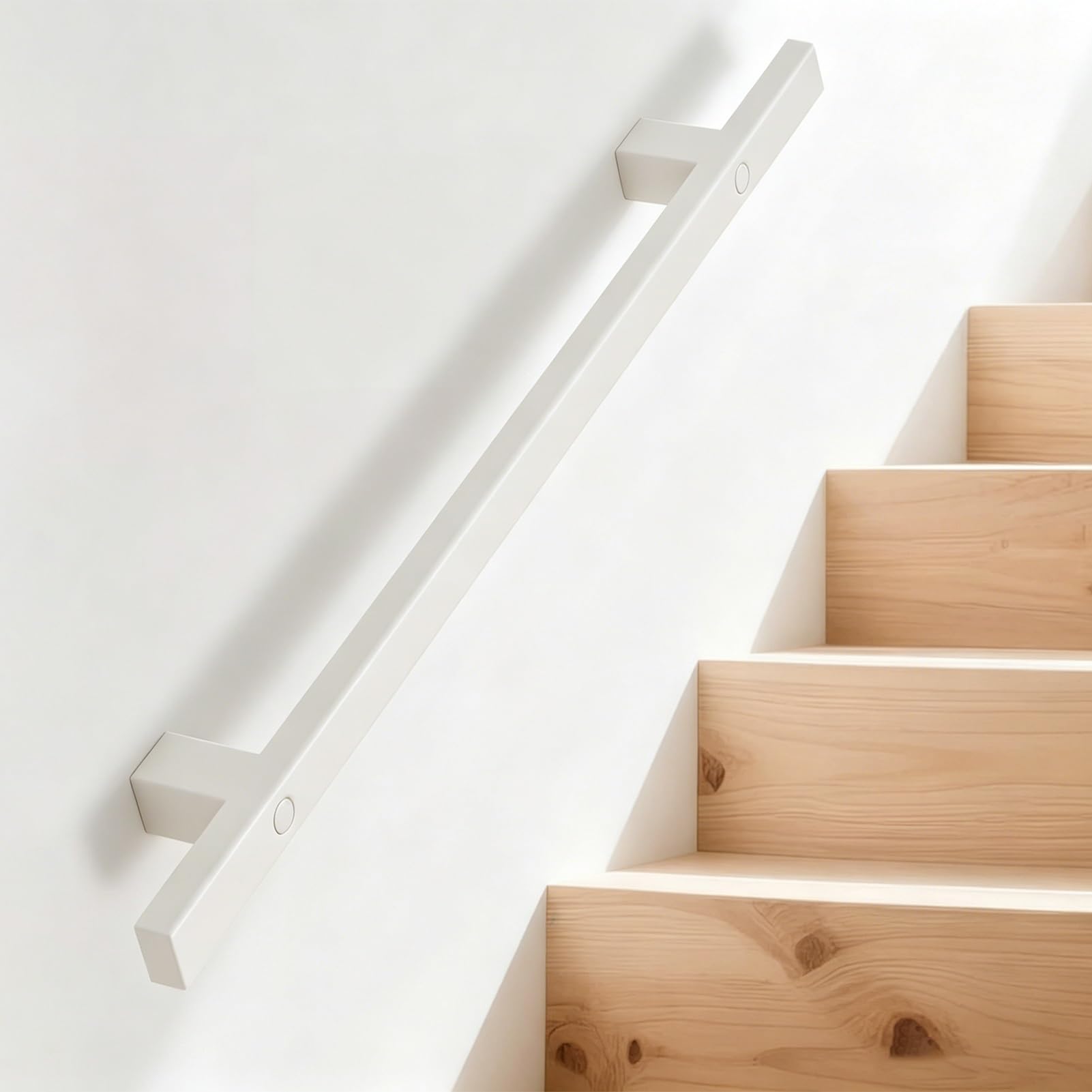 Drsyffsup One Color Handrail For Stairs Indoor Outdoor – 50Cm 80Cm 1M 120Cm 2M 2.4M 3M 4.5M 6M Wall-Mounted Stair Railing With Brackets For Loft, Garage, Deck, Corridor(18Ft/540Cm)