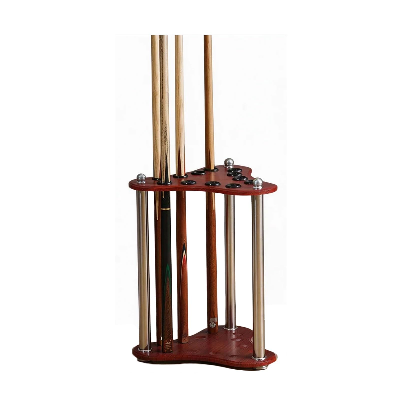 ZFUCMAYL Billiards Pool Stick Holder,Billiard Cue Racks,Display Floor Pool Cue Storage Holder for 12 Cue Sticks,Made of MDF,for Clubs Gymnasiums(Mahogany color)