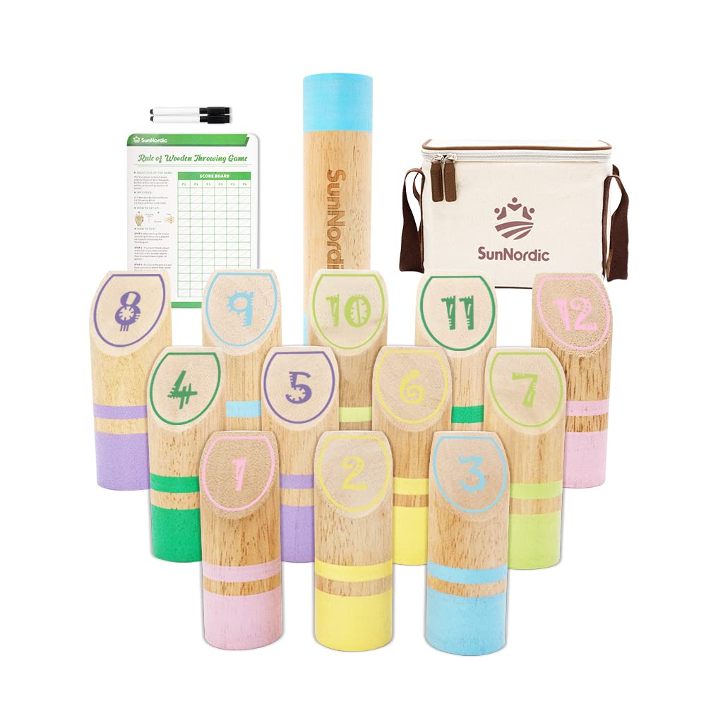 Buy Wooden Throwing Game Set, Numbered Block Toss Games with 1 x