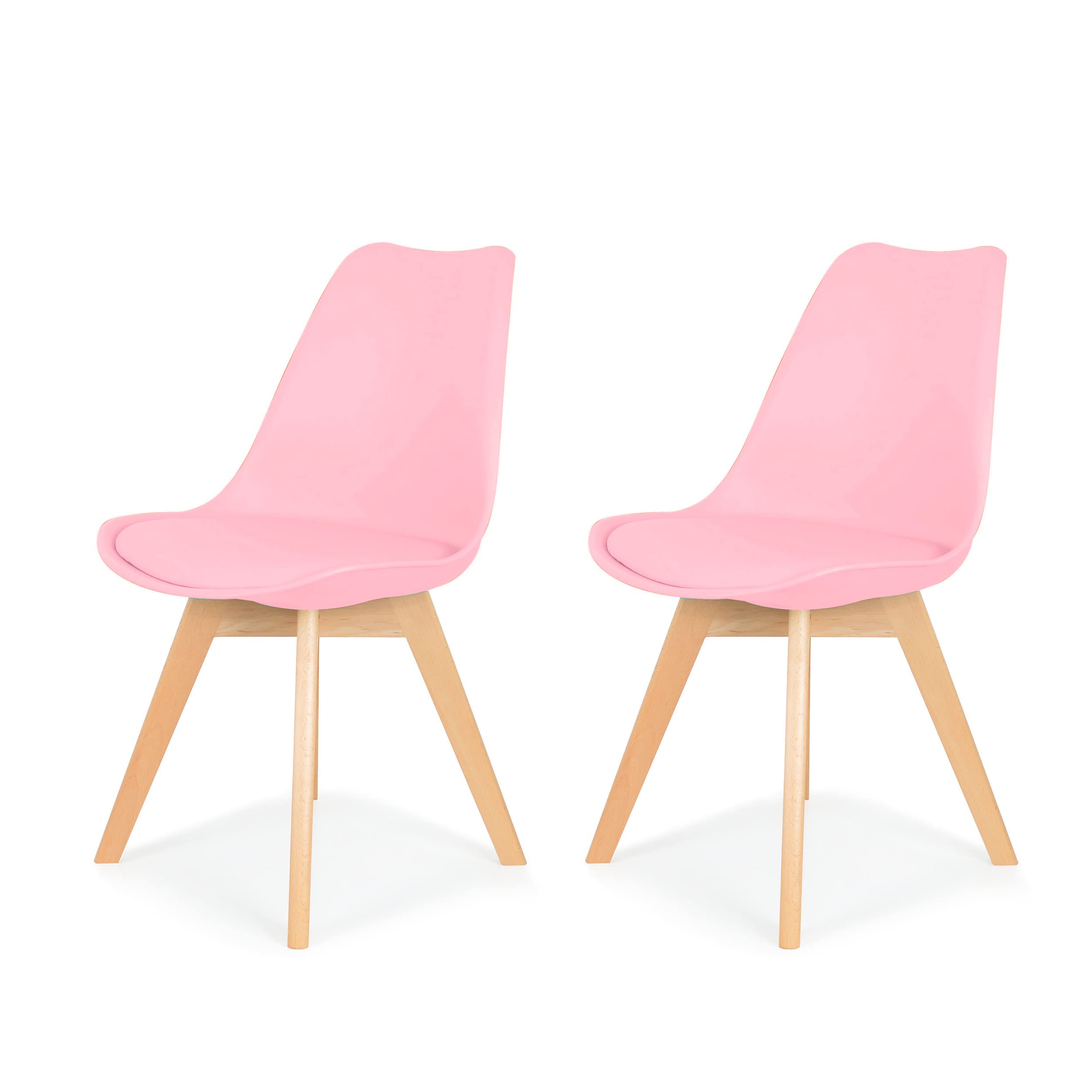 IHANA Dining Chair with Cushioned Pad Seat & Solid Beech Wood Legs for Mid Century Modern Dining Room Living Room Bedroom Kitchen & Lounge