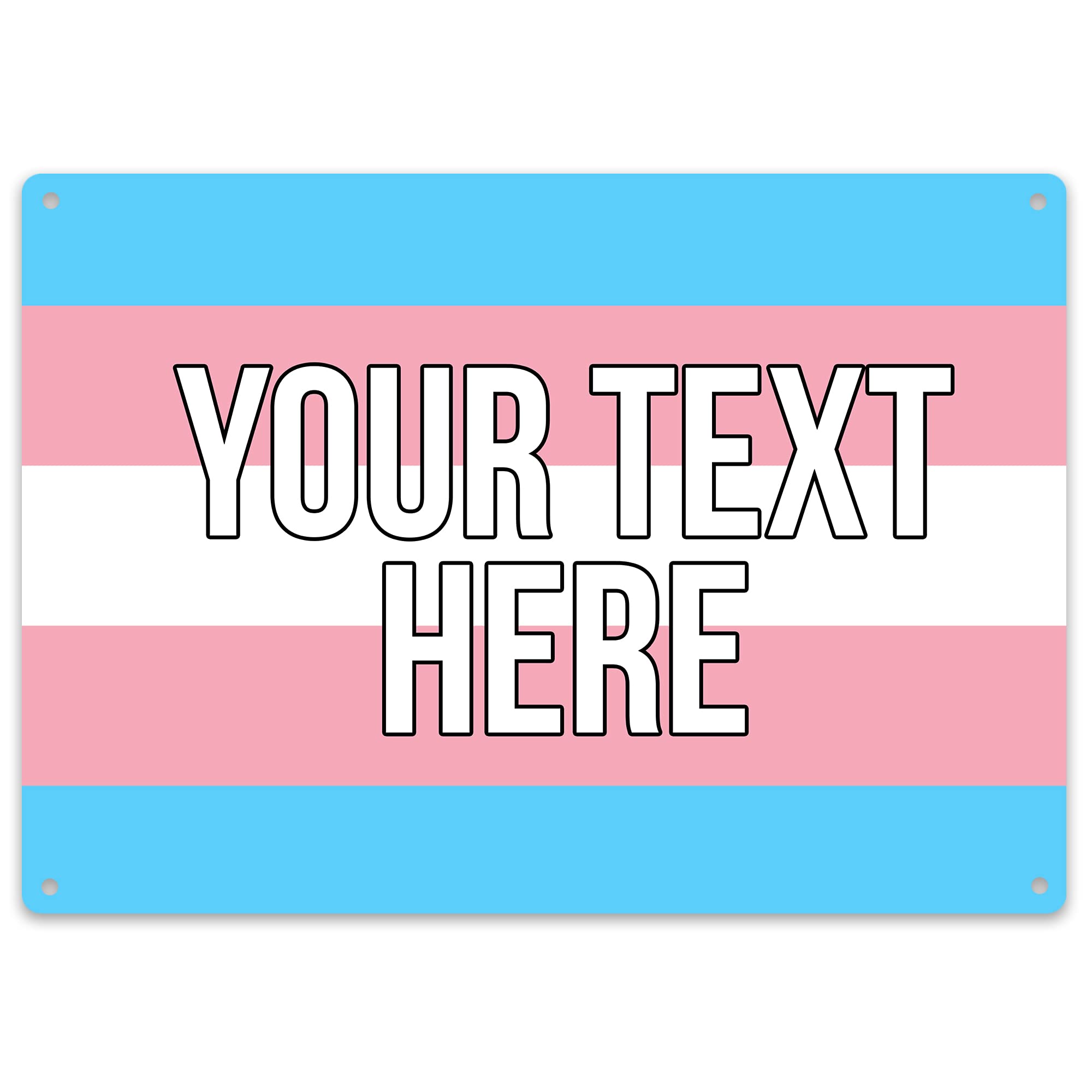 Personalised Gay Pride Flag Sign, Pride Flag Bar Sign Metal Plaque, Transexual Lesbian Bisexual Pansexual LGBT, Garden Outdoor Shed BBQ Gift, Small, Trans