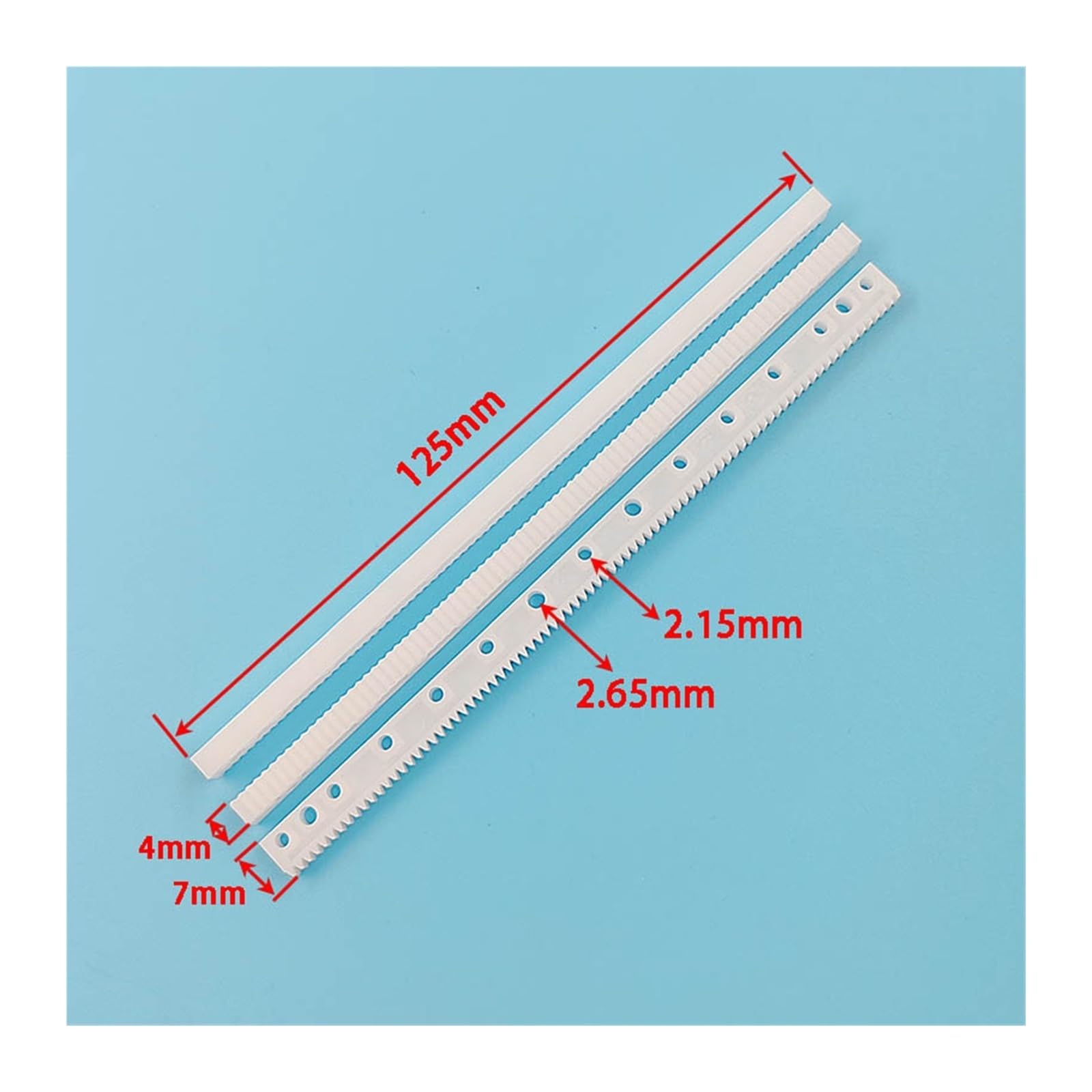 Modèle de crémaillère en plastique longueur 125mm 0.5 Module pignon d'entraînement roue synchrone bricolage bricolage tige de liaison de Transmission bande en plastique 83T barre d'engrenage 10 pièces