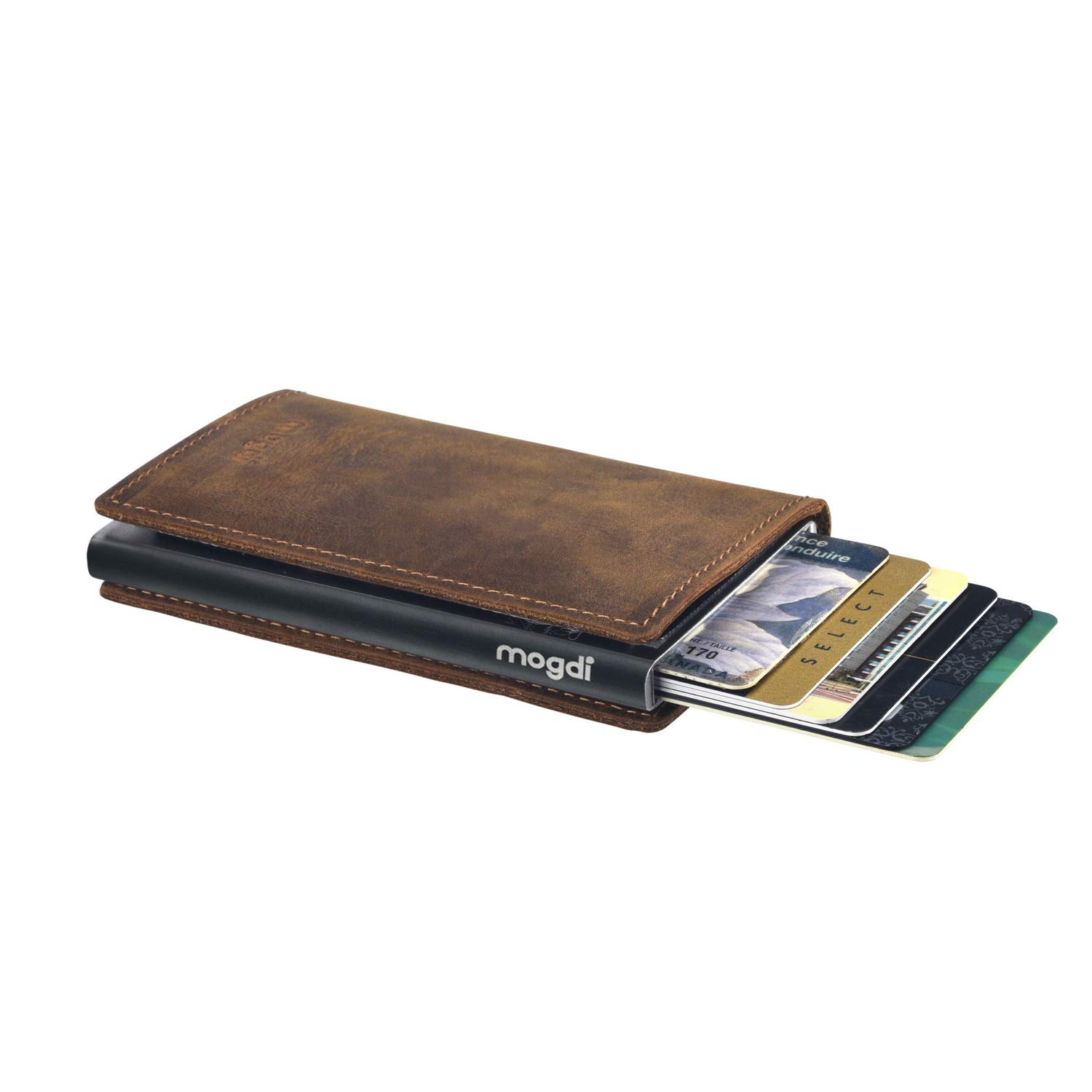 Nano Premium Herren Geldbörse, RFID/NFC Schutz, Slim Wallet mit Münzfach & Kartenetui, aus A++ Echtleder, bis zu 6 Karten, Business Portmonee für Männer (Schwarz)
