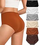 Womens Underwear Seamless Full Coverage Breathable Briefs No Show Silky Stretch High Waisted Ladies Panties 6 Pack