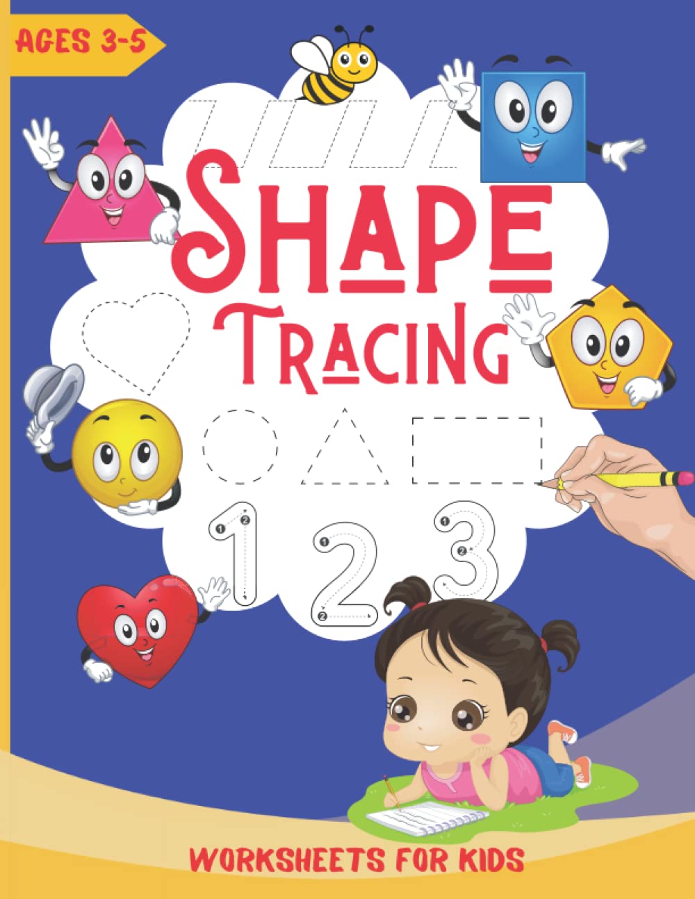 Shape Tracing Worksheets for Kids: Pencil Control Workbook for Toddlers, Tracing numbers 1-20 Lines and Shapes for Kindergarten, Ages 3+, Pre-Writing Skills Exercises