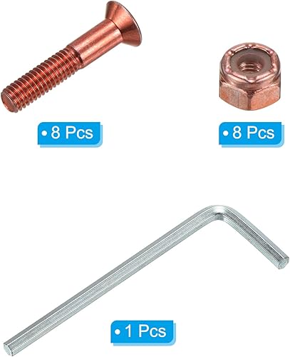 Miniatura 7 de PATIKIL Kit de herramientas para monopatín, tornillos de montaje, tornillos de cabeza hexagonal, juego de tuercas con llave para Longboard Cruiser