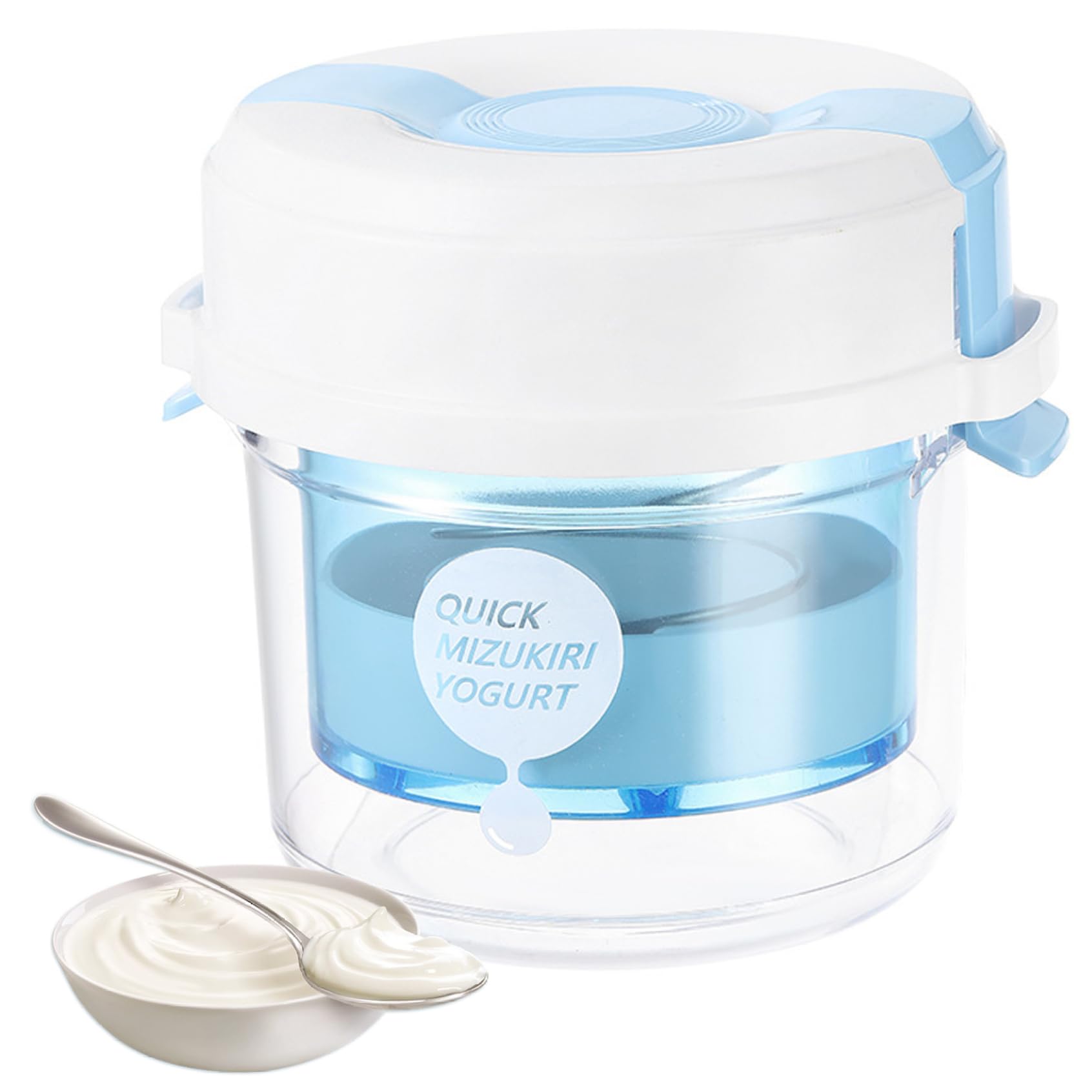 Monwssoe Yoghurt Makers, Greek Yogurt Strainer with Adjustable Pressure, Fine Mesh Yogurt Strainer for Thick & Creamy Homemade, Reusable Press with Lid