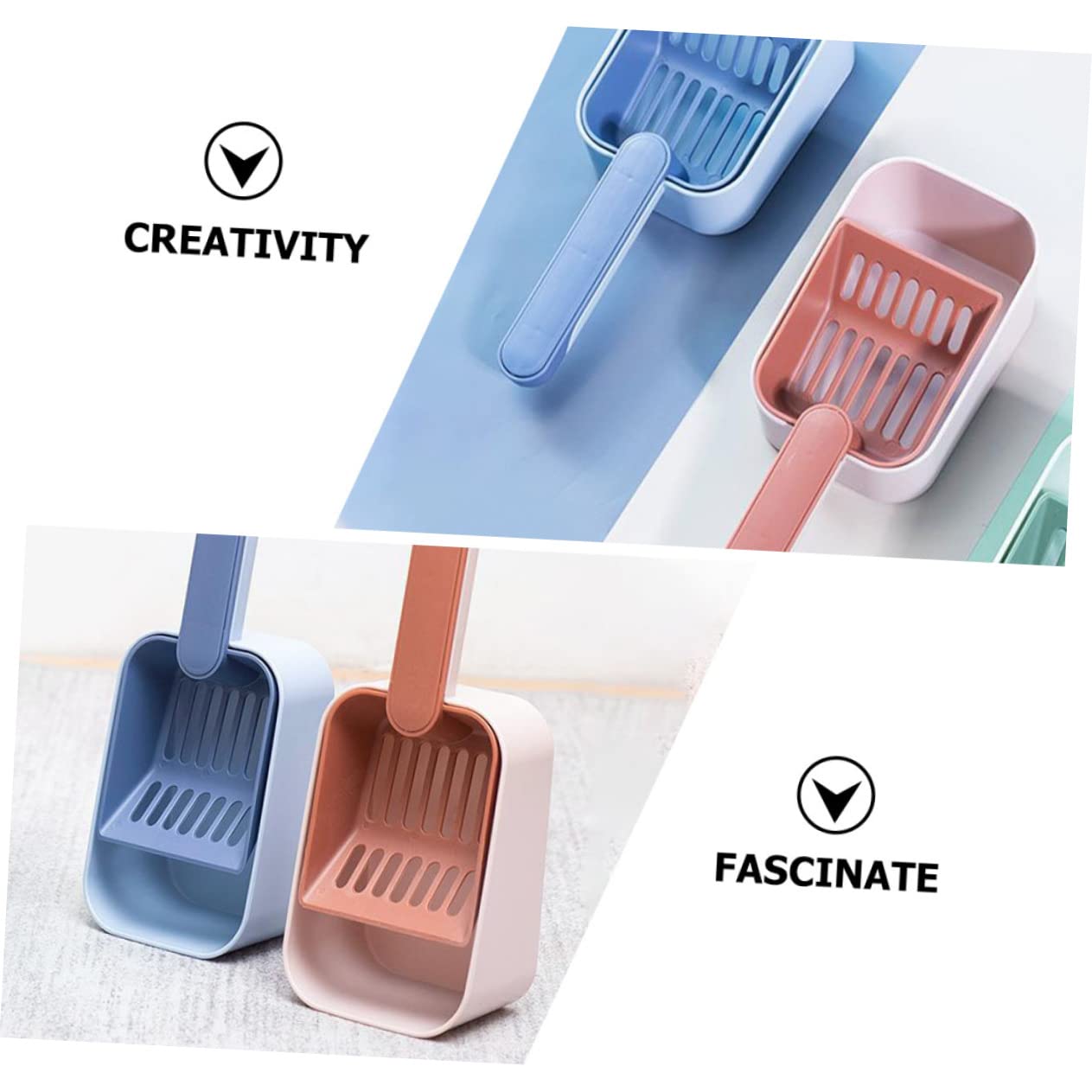 Pala para Arena de Gatos, Herramienta Multifuncional for la Limpieza de excrementos Gato. Diseño ergonómico for facilitar en el hogar(Blue)