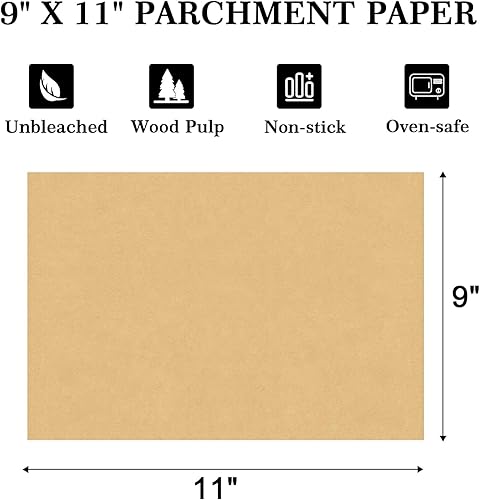 Miniatura 2 de GOAUS Hojas de papel pergamino de 9 x 11 pulgadas, forros rectangulares para horno tostador y freidora de aire, 175 piezas, forros de papel