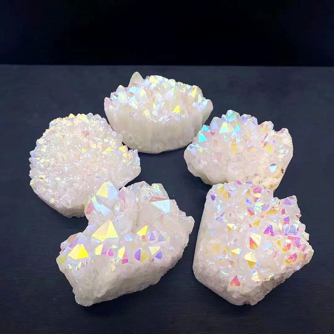 YLQUXEUV Crystal Aura Quartz Cluster for Home Decorate 1pc (200g-300g 1pc)