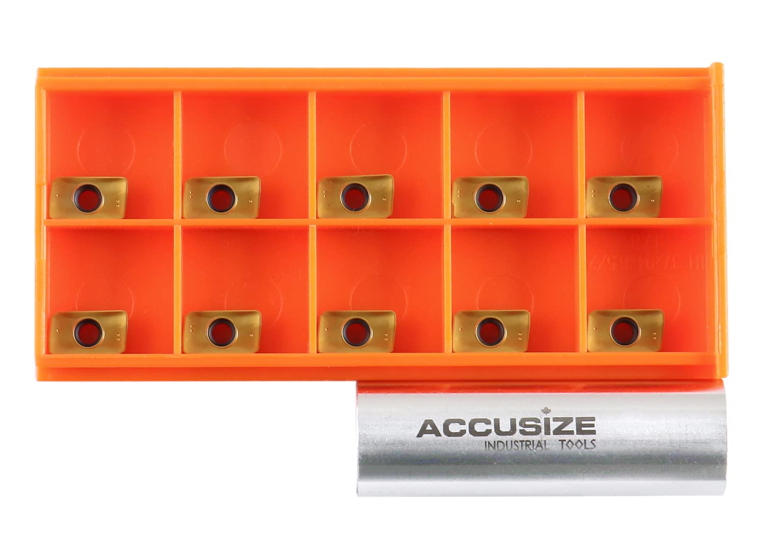 Accusize Industrial Tools APKT11T3 TiN Coated Carbide Inserts for Machining Steel, 10 Pc Set, 0056-1130