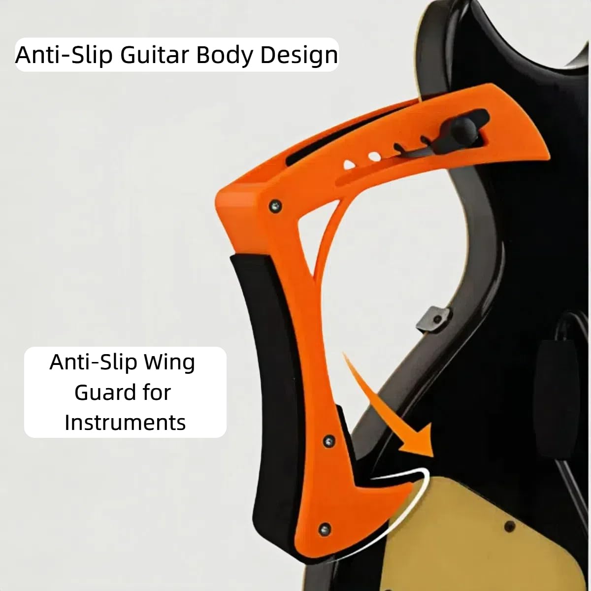 Repose-pieds de guitare - Largeur réglable - Pour guitare électrique, classique et acoustique - Pour homme - Orange