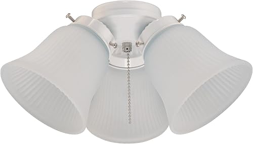 Westinghouse Lighting 77847 3LGT WHT Fros 3 - Kit de luces para ventilador de techo de vidrio acanalado esmerilado, color blanco