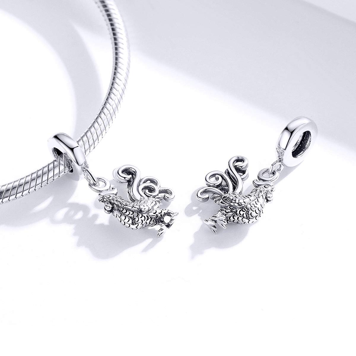 Breloque en argent 925 pour bracelet ou collier Motif coq