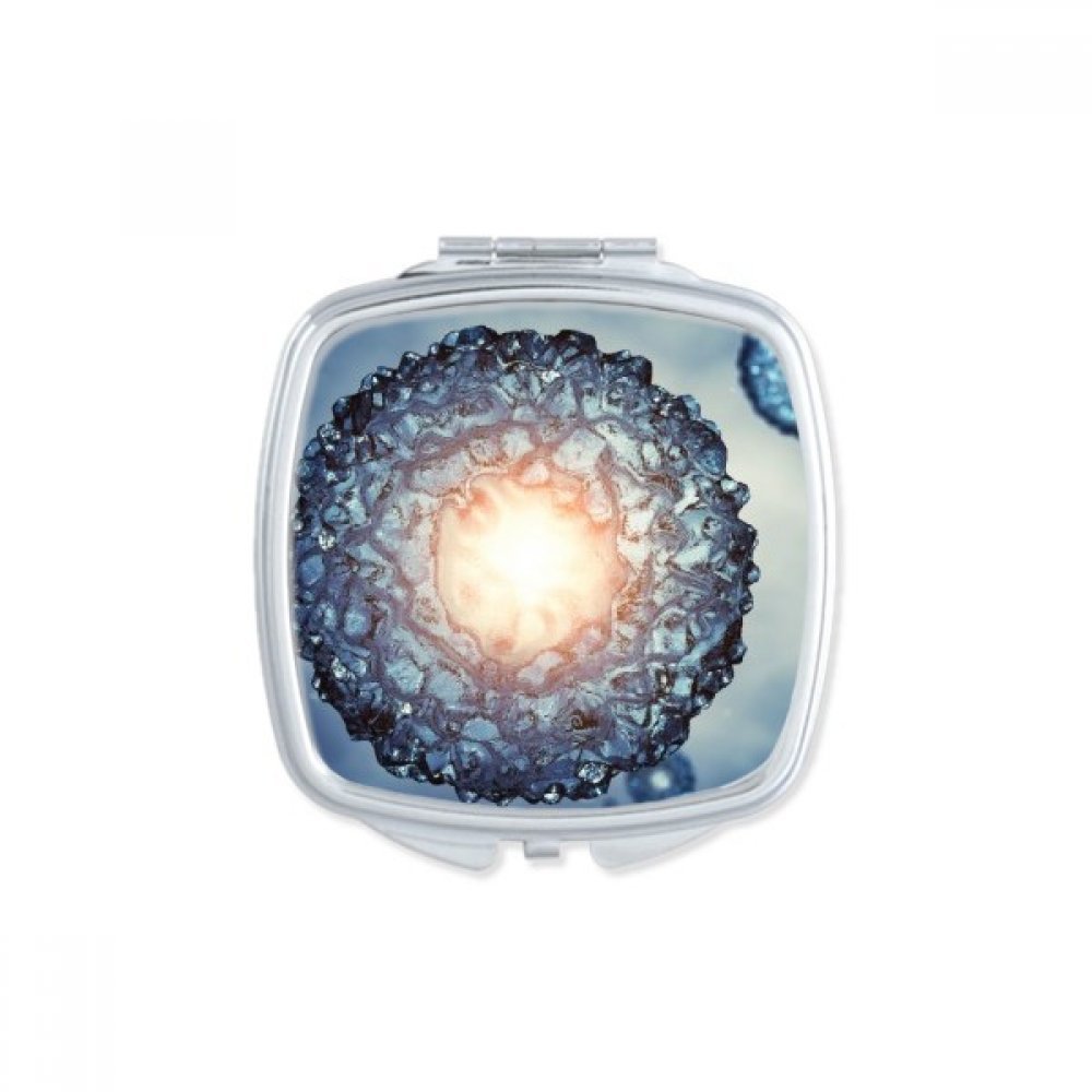 Miroir carré de poche avec motif de créature cellulaire et modèle microcosmique multicolore