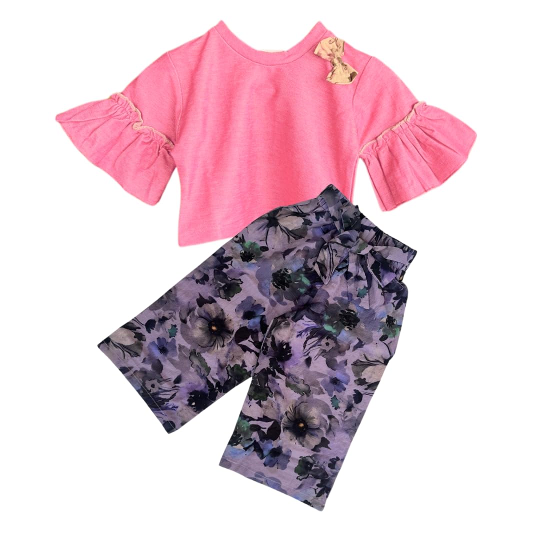 Crop Top and Floral Palazzo Pant | Stylish Western Dress for Baby Girl (1-5 Years)