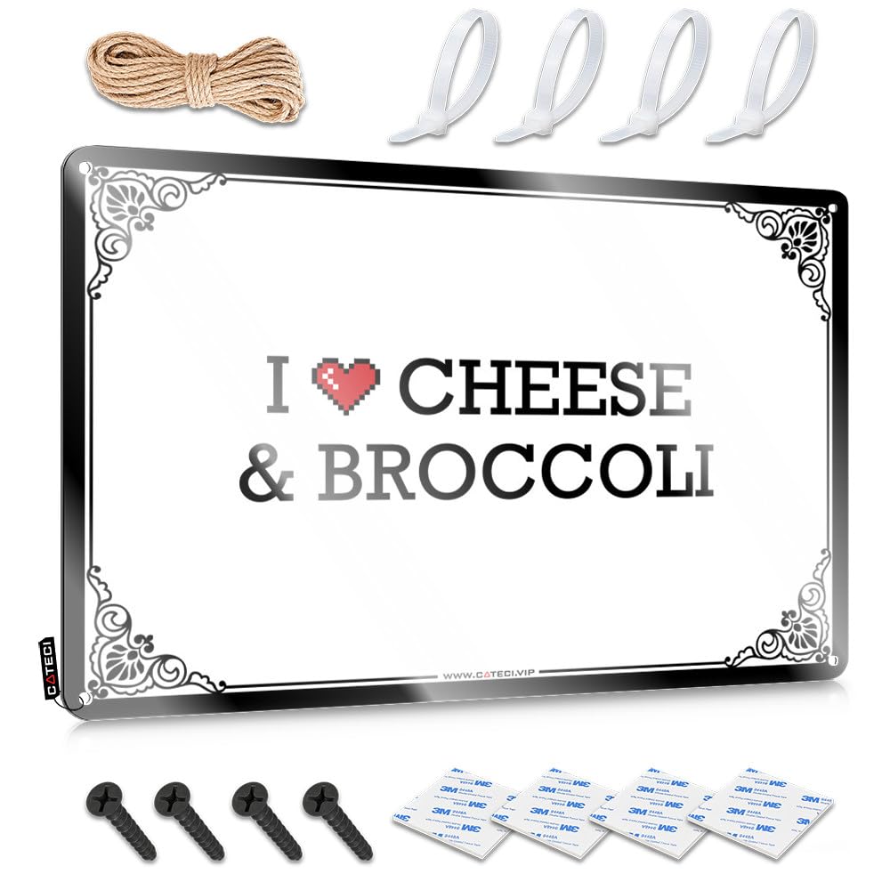 Mancave Stuff For Men Porch Funny Wall Signs - I Love Cheese And Broccoli Haves Rustic Wall Hanging(30X40CM)