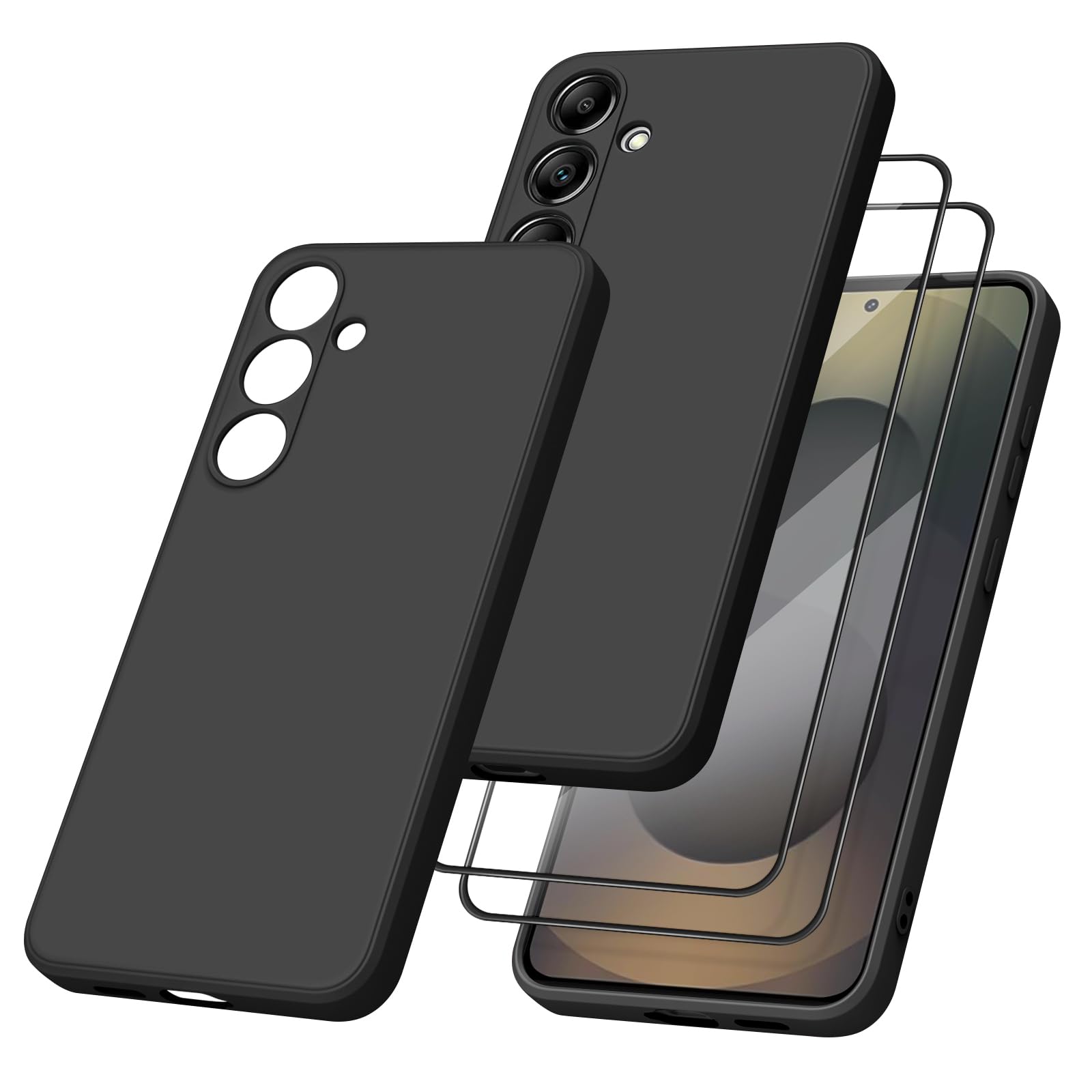 Wanme Case for Samsung Galaxy S25, Soft Silicone Slim Full Body Shockproof Protective Cover Compatible with Samsung Galaxy S25 5G 6.2" Phone Case [2*