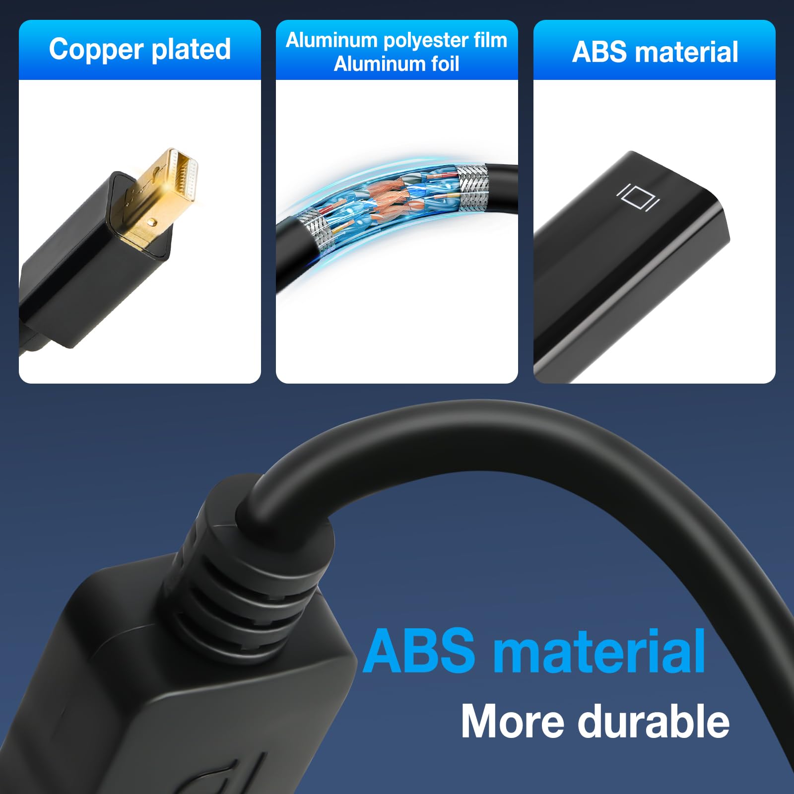AXFEE Adaptateur Mini DisplayPort vers HDMI, Lot de 1, UHD, 4K 30Hz, 2K 60Hz,1080P 120Hz, pour MacBook Air/Pro, Microsoft Surface Pro et Plus - Noir
