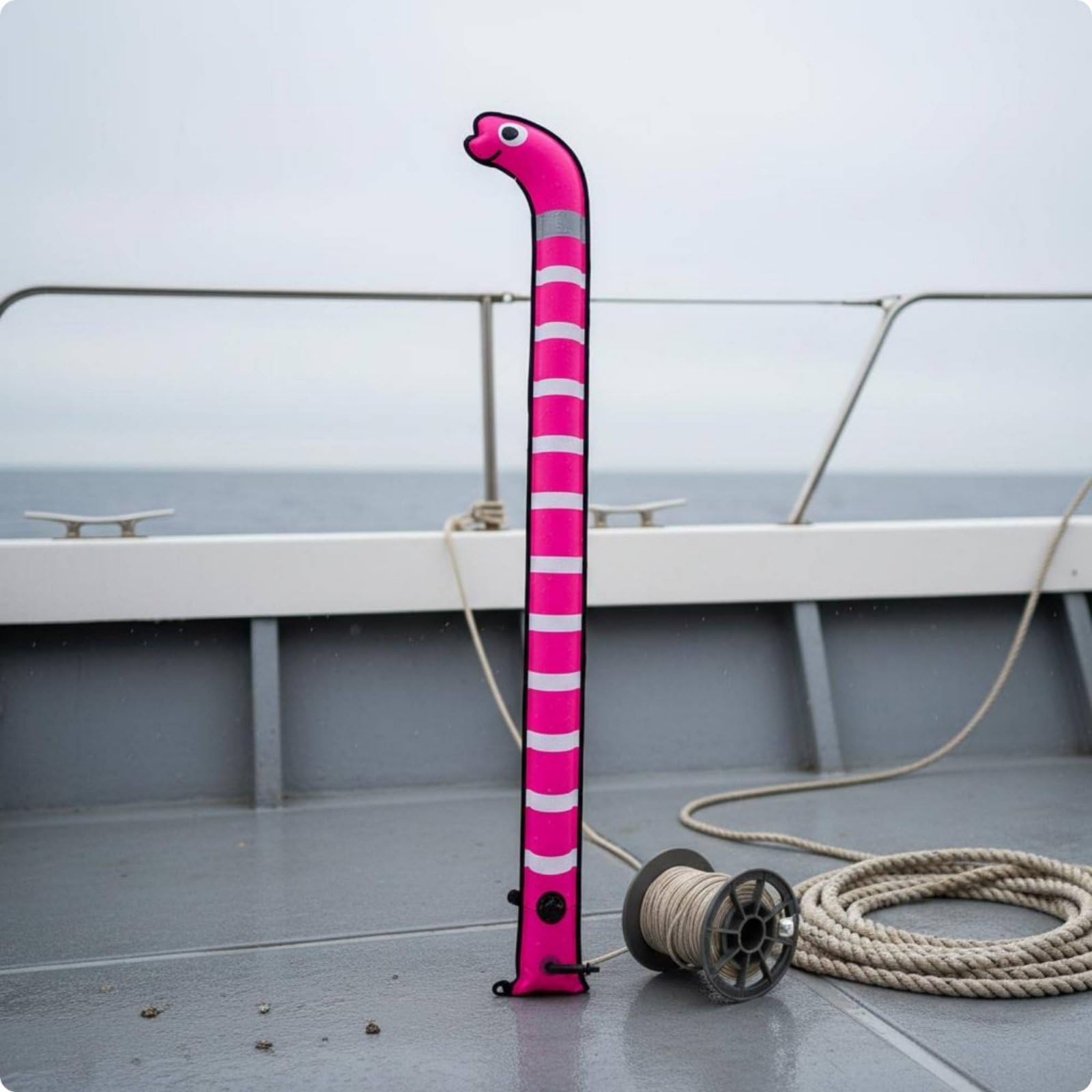 Bouée de Plongée Marqueur Surface Gonflable avec Revêtement TPU Bande Visibilité et Gonfleur Manuel Adapté à Plongée Scuba Loisirs Nautiques Sécurité