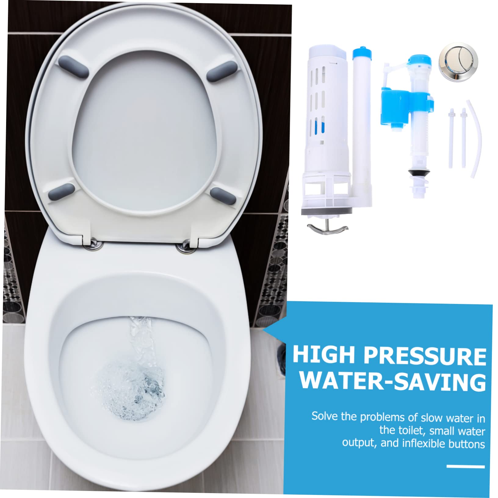 Valvola di Ingresso per Wc Vecchio Stile, Kit di Riparazione per Cassetta in Pp, Livello Acqua Regolabile e Flusso Rapido