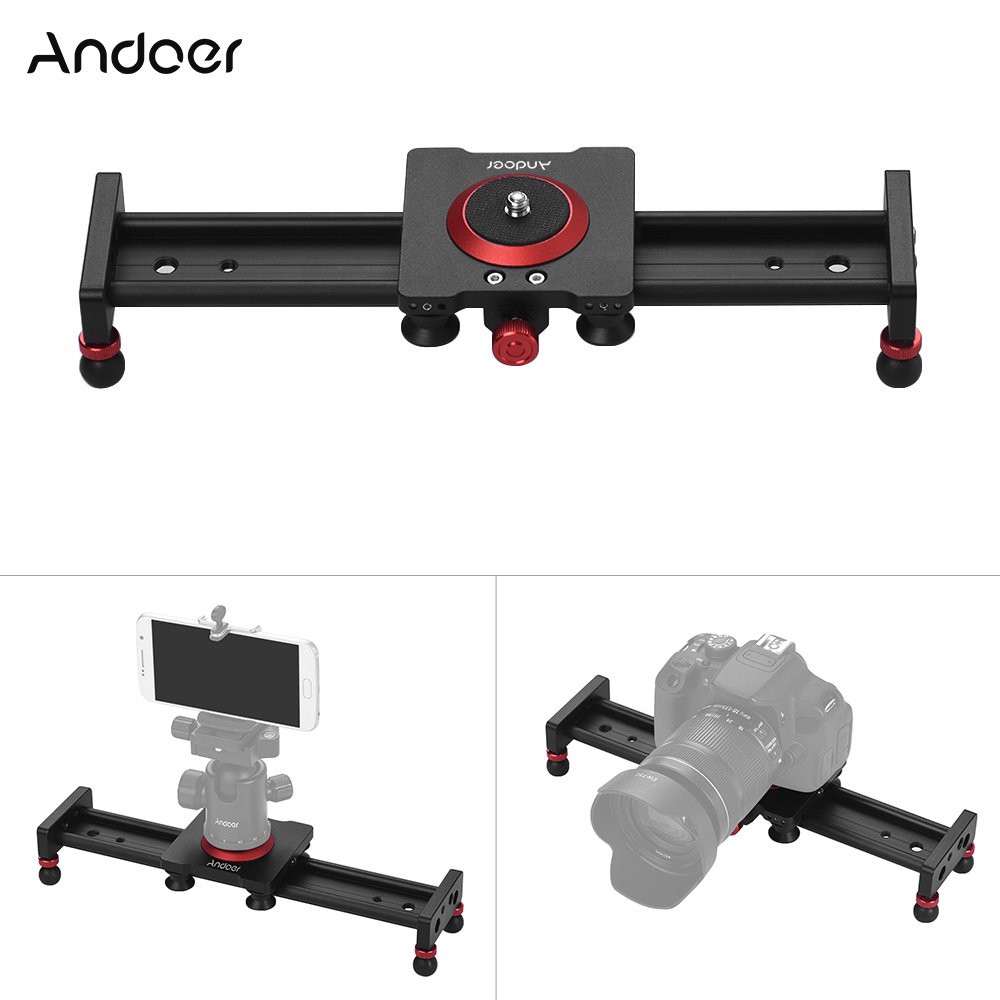 Andoer 30cm Stabilizzatore Traccia Slider per videocamera DSLR, Carica Fino a 11 libbre