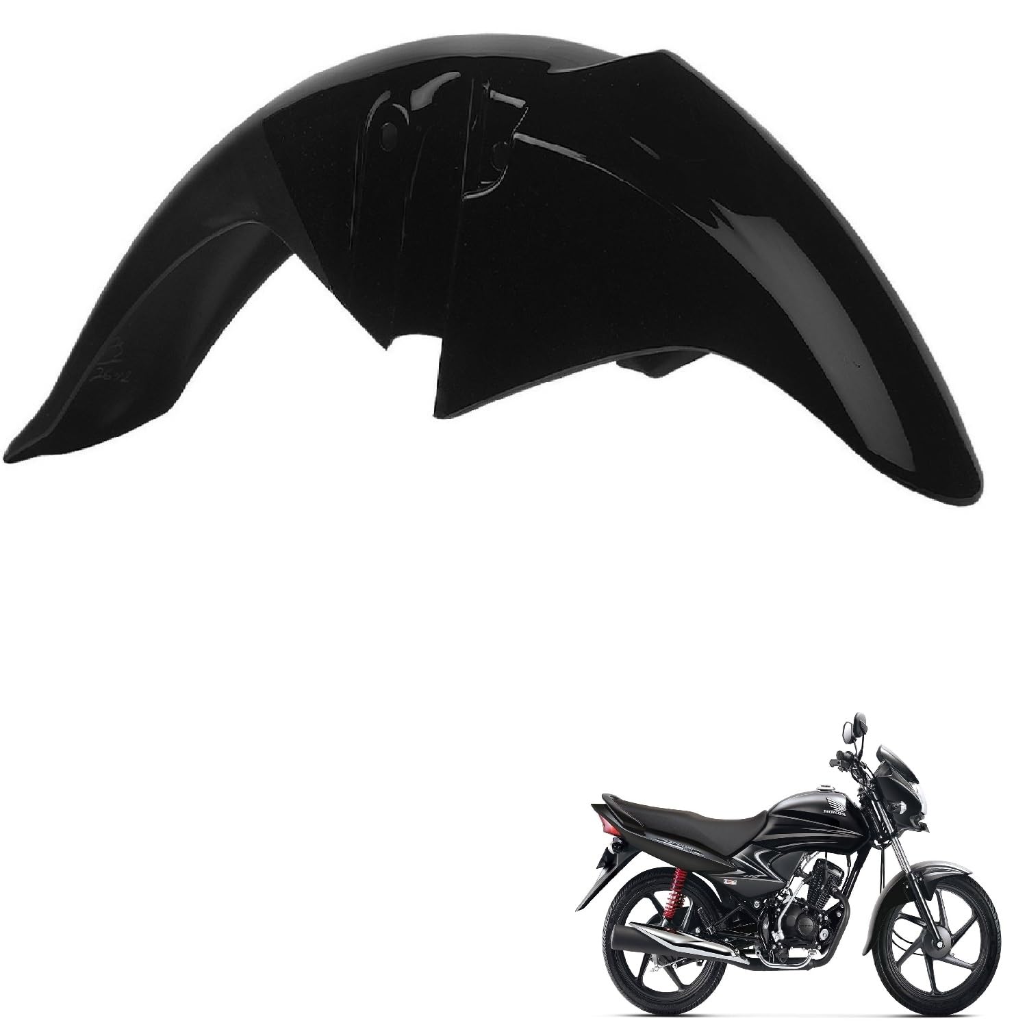 Bike Front Mudguard/Mud Guard Black Compatible with Honda Dream Neo-image-30