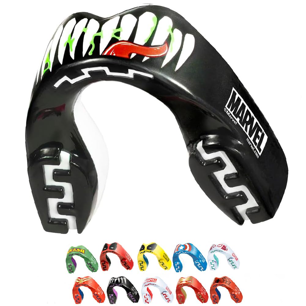 MarvelVenom Sports Mouthguard Dual Layer Premium Protection Adults Gum Shield with Case for Boxing, MMA, Rugby, Martial Arts, Judo and All Contact Sports