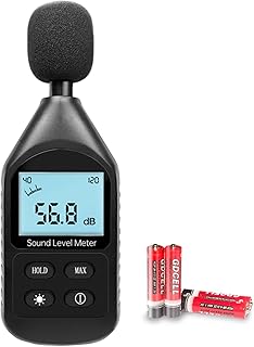 Decibel Meter, Sound Level Meter, Portable SPL Meter, Hand-held Sound Level Reader 30-130dB Range, Sound Noise Meter MAX Data Hold, db Meter with Backlit LCD Display for Home, School and Workplace