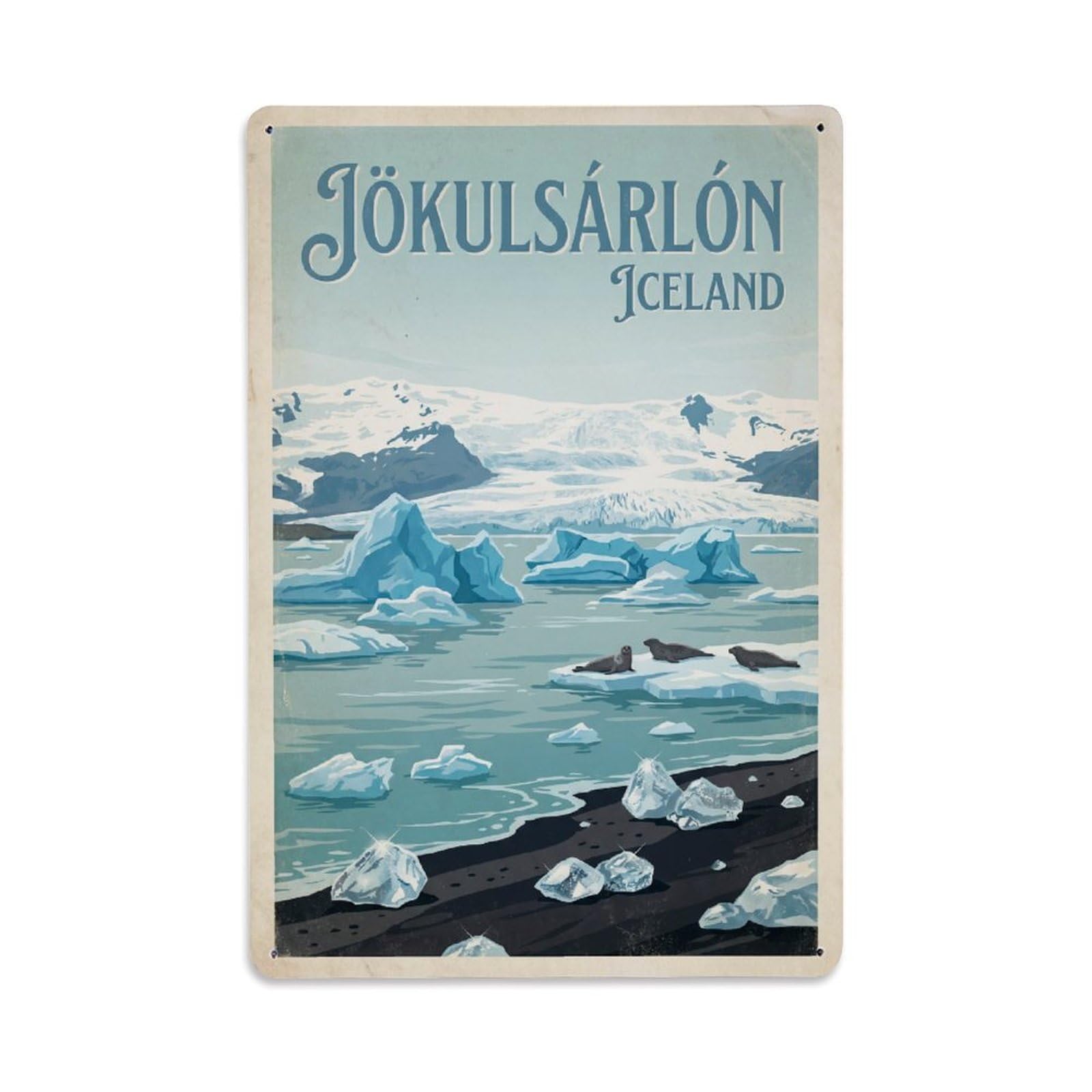 Iceland Jokulsarlon Travel Retro Metal Tin Sign