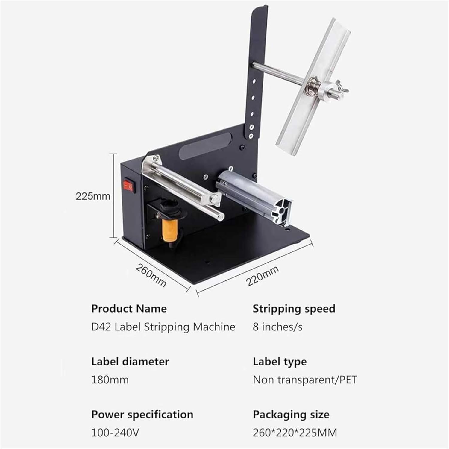 Automatic Label Dispenser, Self-Adhesive Transparent Label Separator, Label Width 5-110 Mm, Peeling Speed 8 Inches/s, For Factories, Warehouses Or Various Labels