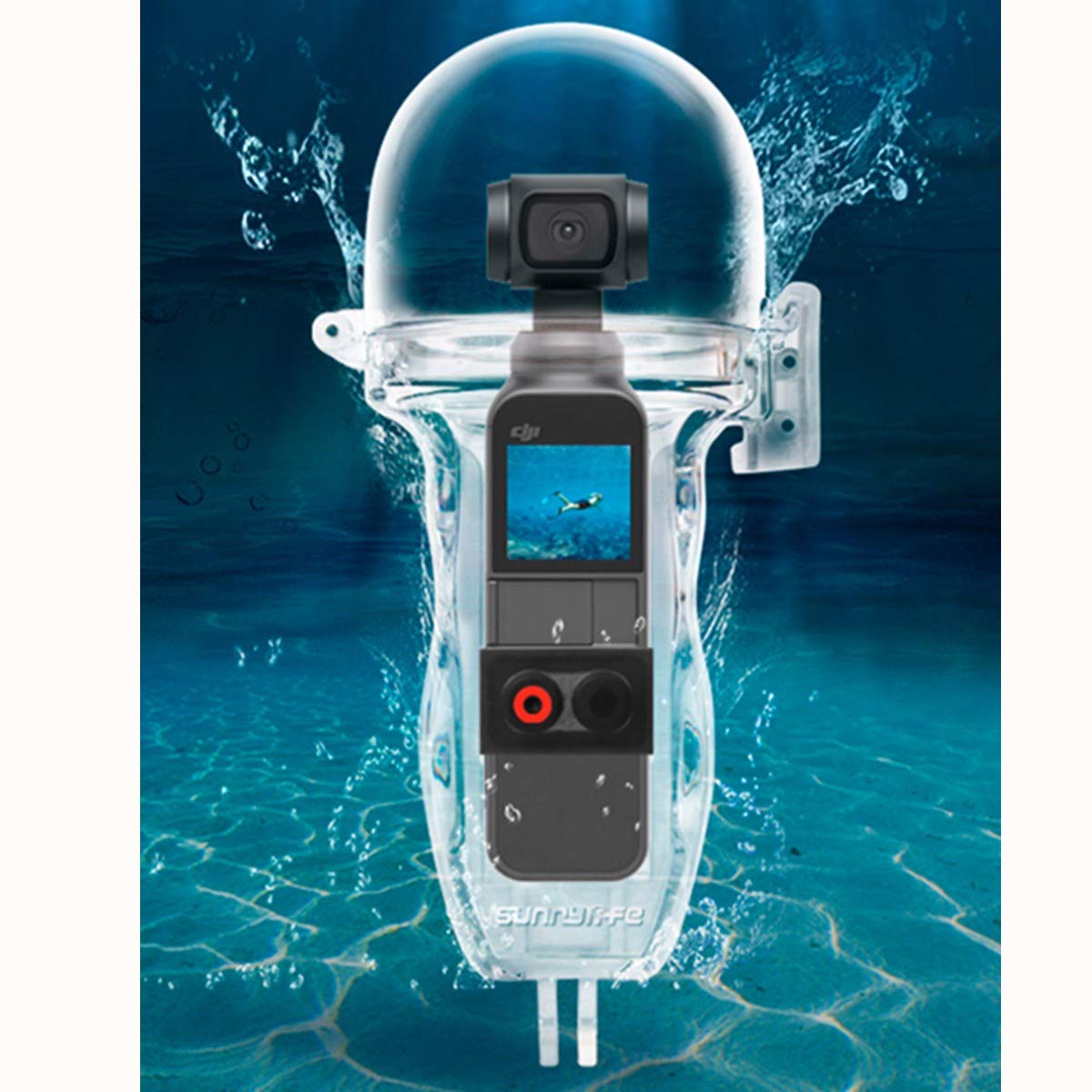 BECROWMEU Transparent 60M/197ft Waterproof Case Cover Diving Housing Compatible with DJI Osmo Pocket Camera Surfing Swiming Anti-Humide Underwater Protection Gimbal Accessories