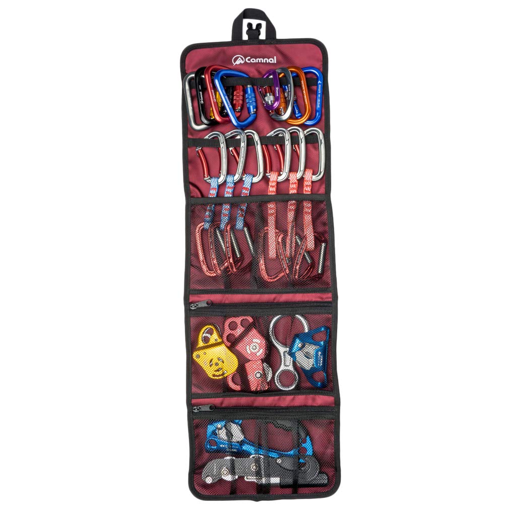 CUTICATE Sacca Porta Moschettone per Arrampicata su Roccia, Borsa per Roll-up per Ferramenta, Custodia per Appendere, Organizzare Gadget per Alpinismo Ascenden - Arancia