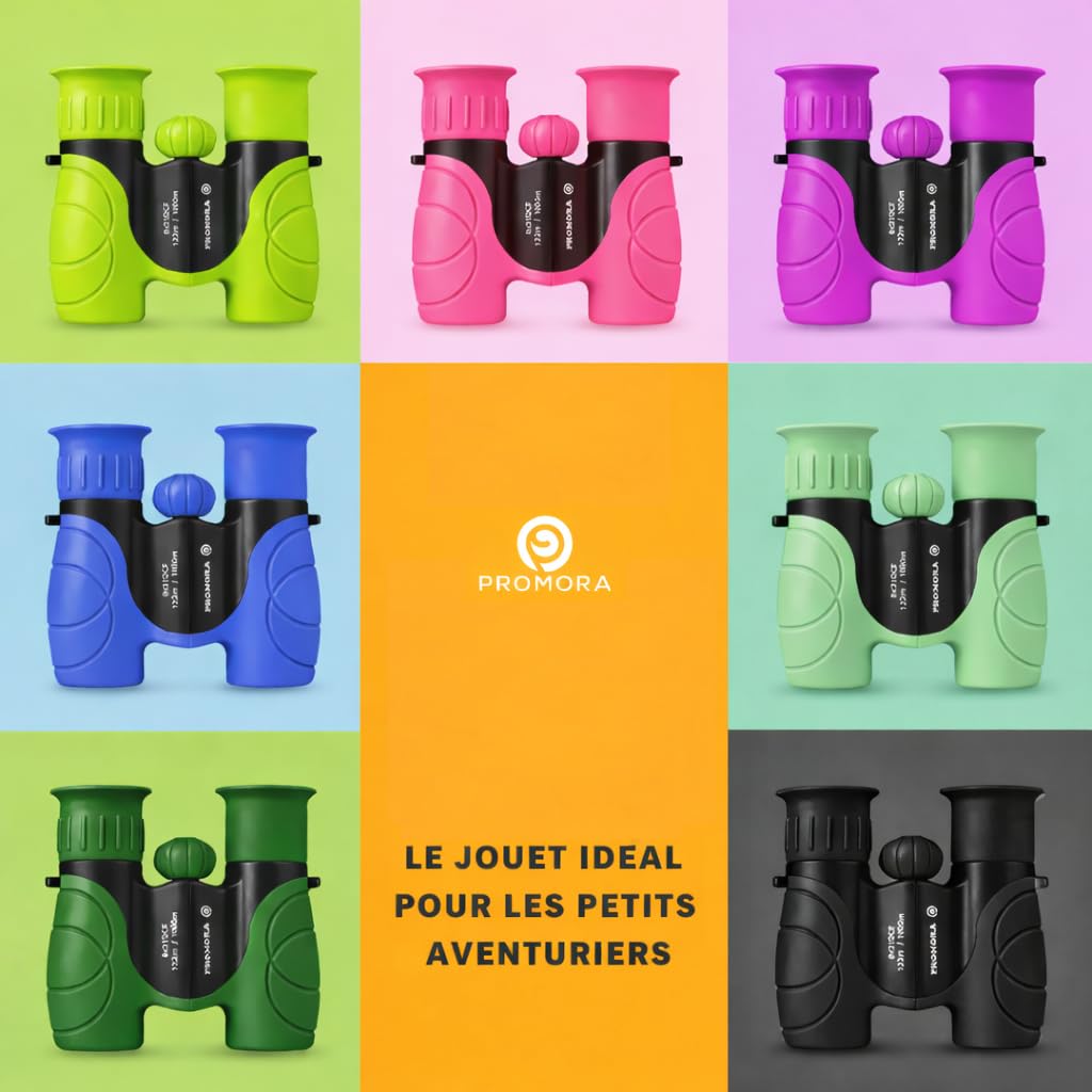 Jumelles Enfant - Cadeau et Jouet Parfait pour Les Garcons et Filles - Grossissement 8X21 - Ensemble Complet avec Loupe & Boussole - Jeux et Jouet Exterieur pour 3-12 Ans Garcons & Filles