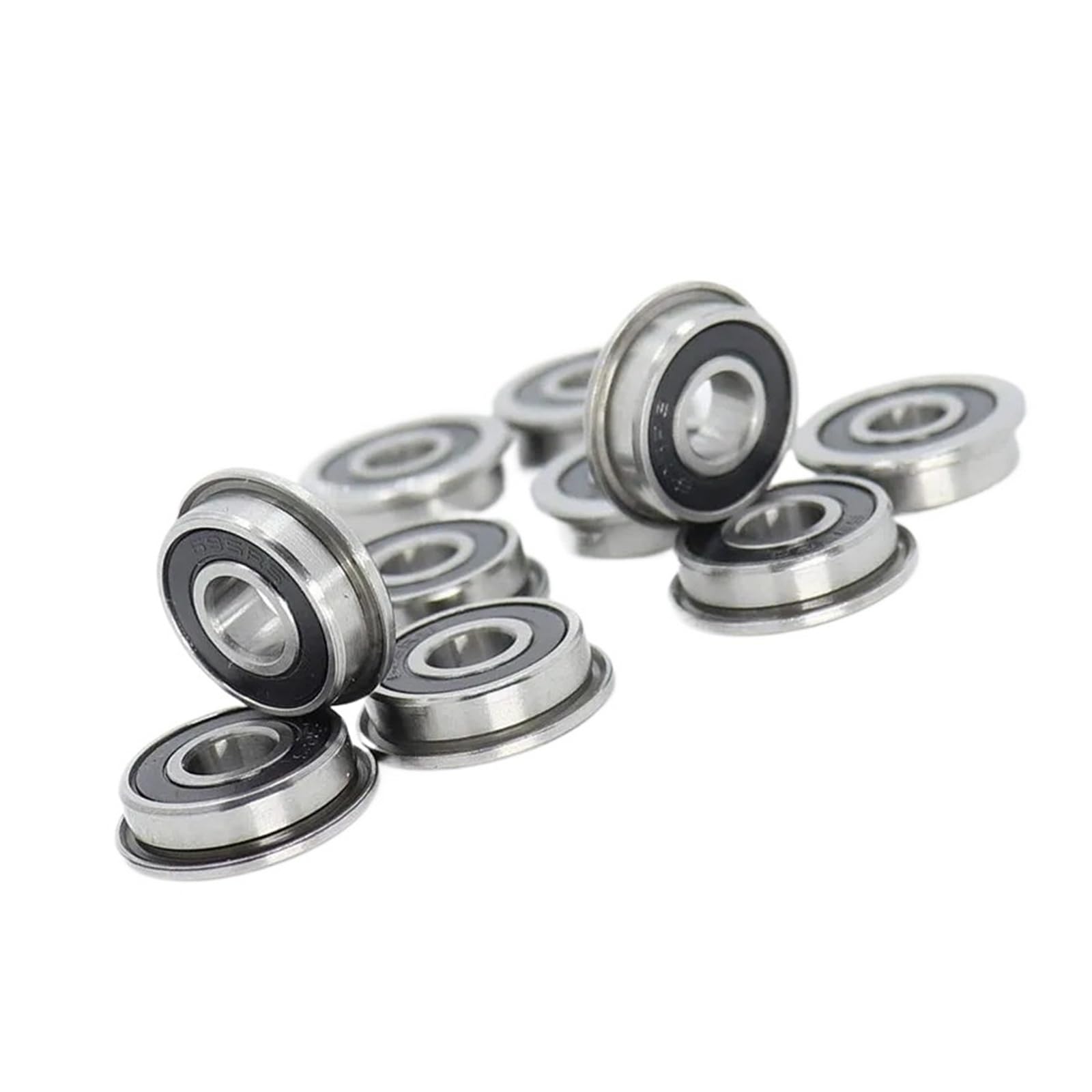 HHB18I 10Pcs F623 F686 F688 F689 F695 F696 F698-2RS Bearing 5x13x4mm Flanged Miniature Deep Groove Ball Bearings(F686-2RS 6x13x5mm,ABEC-1)