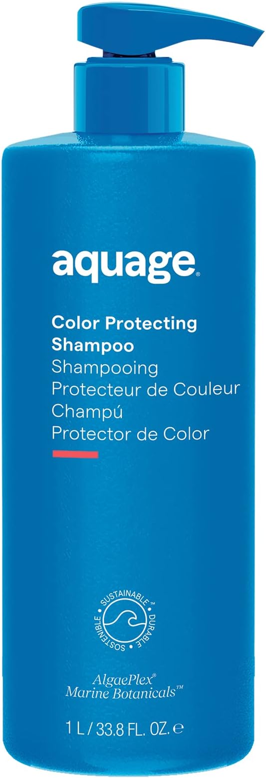 AQUAGE Color Protecting Shampoo, Nourishing Marine Botanicals to Seal In Color and Provide Gentle Cleansing, 33.8 oz